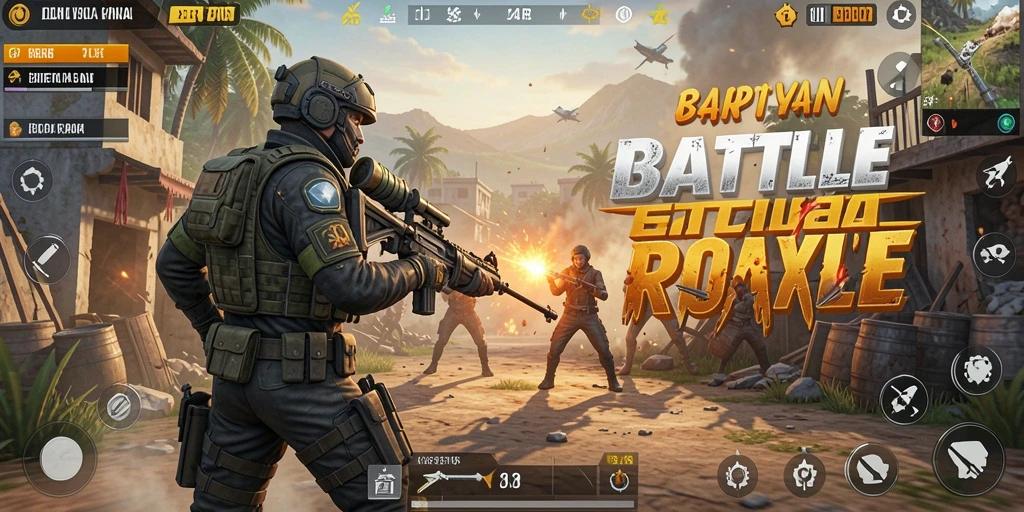 Tampilan gameplay seru dalam pertempuran Battle Royale.