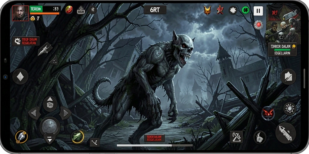 Tampilan gameplay 6RT yang mencekam dan menyeramkan.