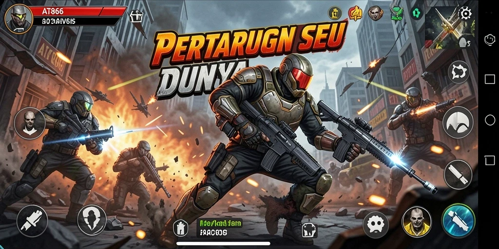 Tampilan gameplay AT866 dengan aksi bertempur yang memukau.