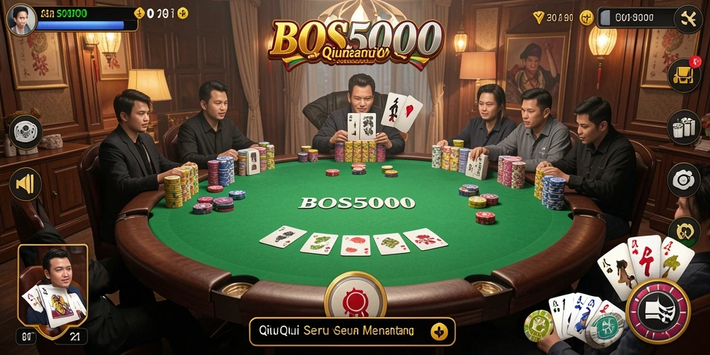 Tampilan gameplay QiuQiu yang mendebarkan di BOS5000.