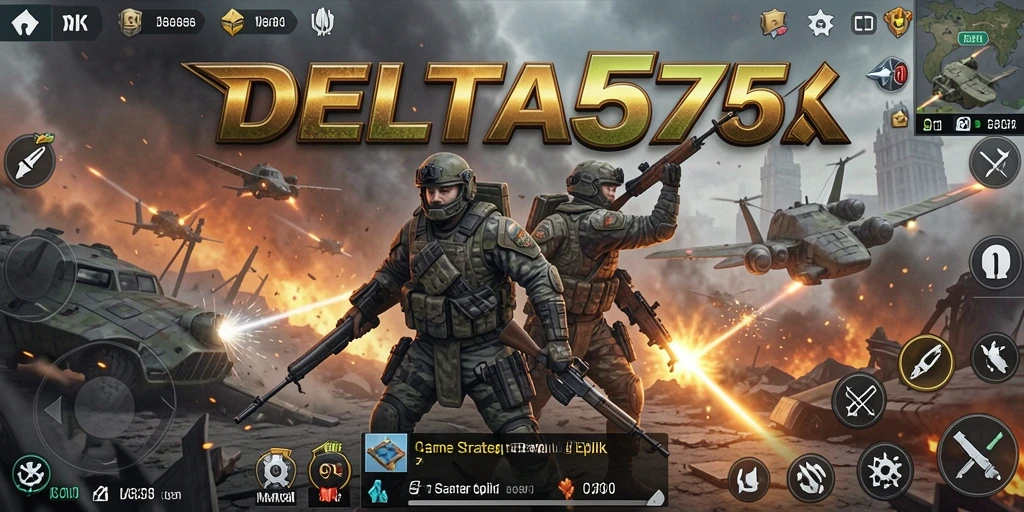 Tampilan strategis yang mendebarkan dalam gameplay <strong>DELTA575</strong>.