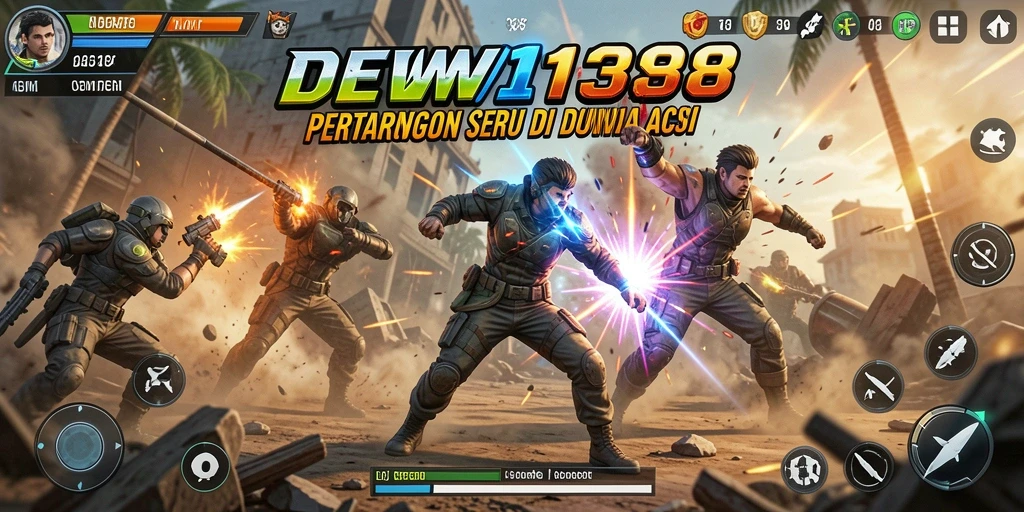 Tampilan gameplay DEWI138 yang menampilkan aksi pertarungan yang seru.
