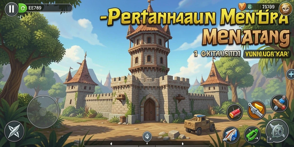 Gameplay seru dalam EE789 menunjukkan pertahanan menara yang strategis.