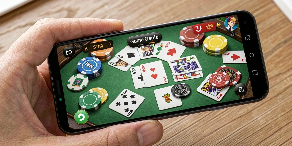 Tampilan gameplay Gaple yang menegangkan dan seru.