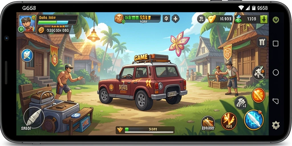 Tampilan gameplay G668 yang menarik dan penuh warna.