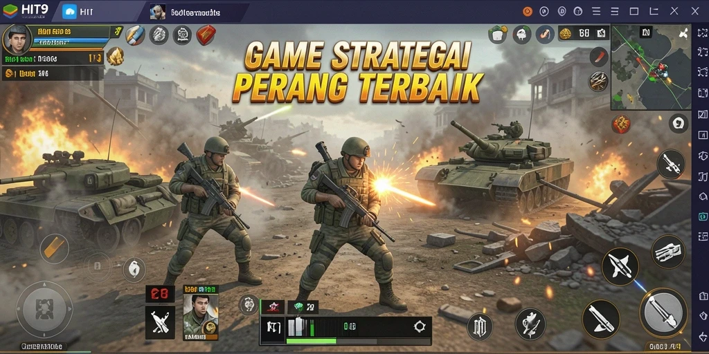 Tangkapan layar menunjukkan pertempuran epik dalam HIT9.