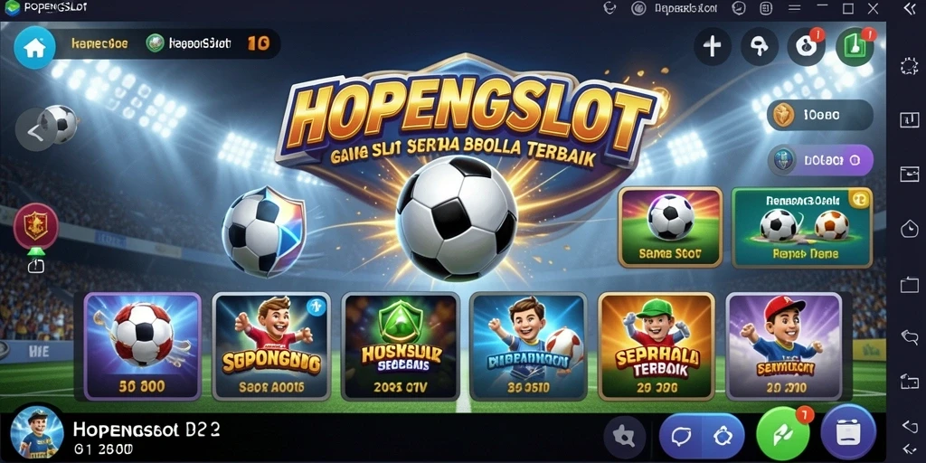 Tampilan bermain HOPENGSLOT dengan tema sepak bola yang dinamis.
