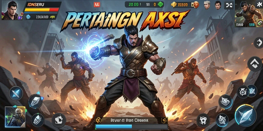 Screenshot dari gameplay <strong>IDNSERU</strong> yang menunjukkan aksi pertarungan yang dinamis.