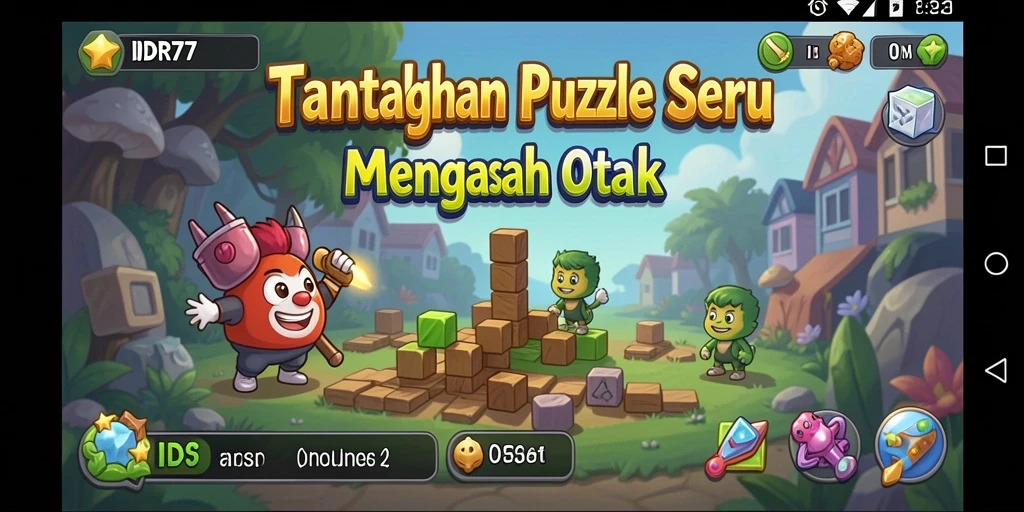 Screenshot gameplay IDR77 yang menunjukkan tantangan Puzzle.