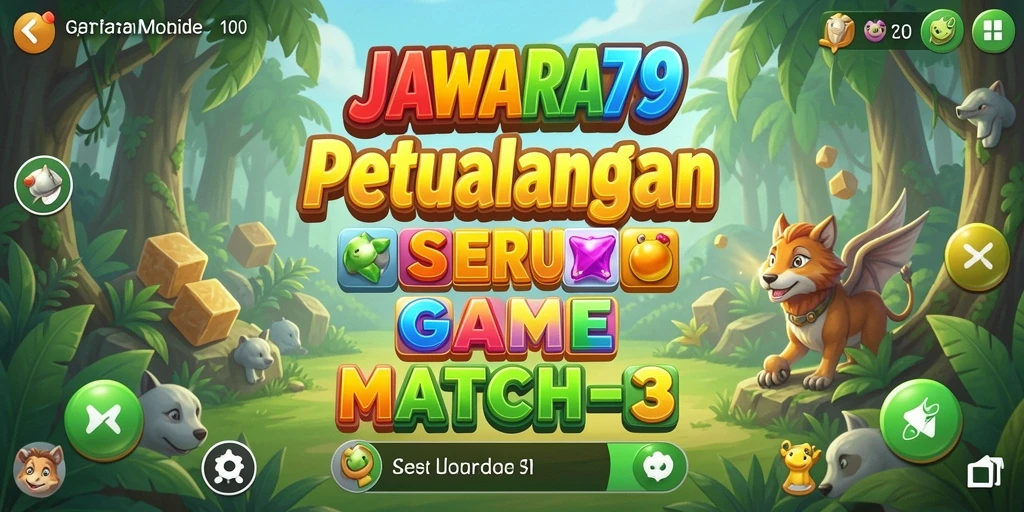 Tampilan gameplay seru JAWARA79 dengan tantangan Match-3.