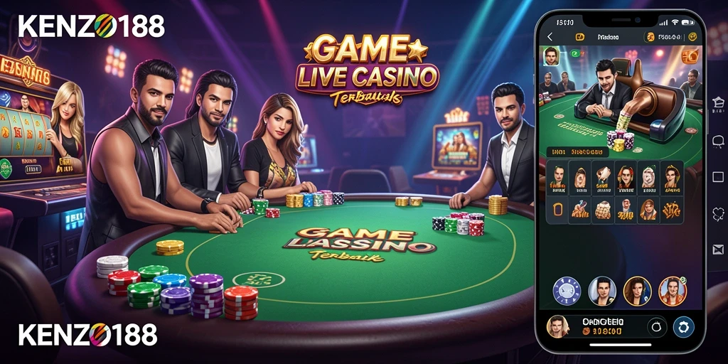 Tampilan seru gameplay Live Casino di aplikasi KENZO188.