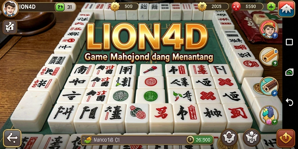 Menampilkan gameplay seru Mahjong di LION4D.