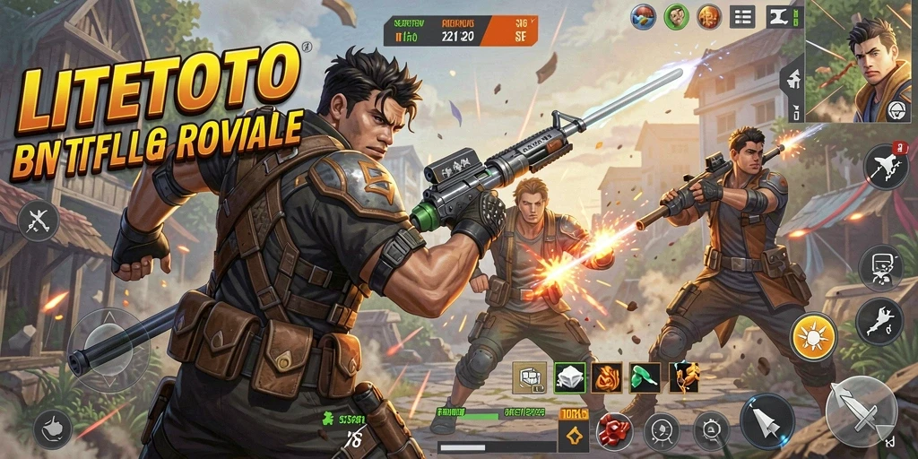 Tampilan gameplay LITETOTO dengan aksi Battle Royale yang seru.