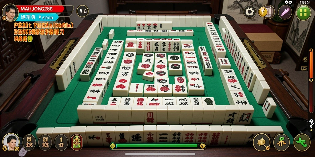 Tampilan gameplay menyenangkan dari MAHJONG288 dengan desain ubin yang menarik.