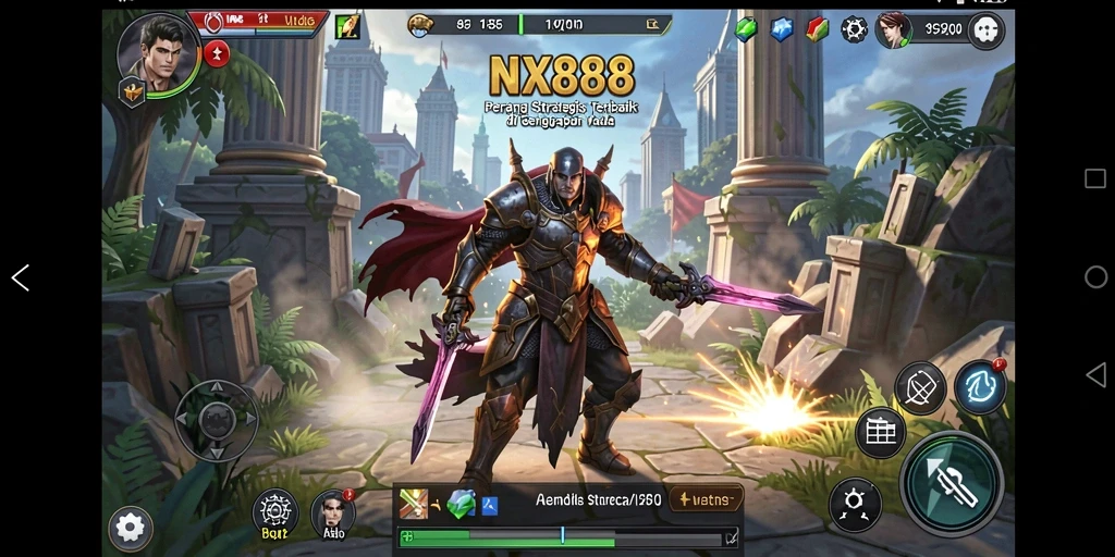 Screenshot utama NX888 menampilkan aksi strategis yang mendebarkan.