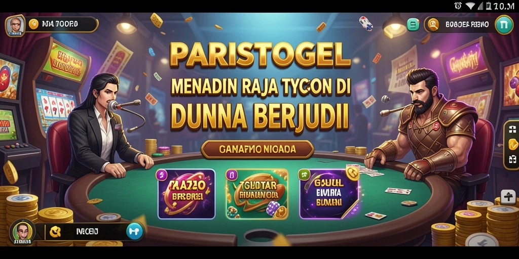 Screenshot utama PARISTOGEL menampilkan gameplay Tycoon yang seru.
