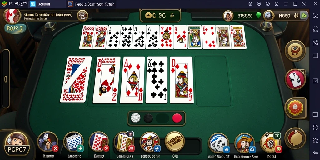 Screenshot utama PCPC7 menampilkan gameplay seru permainan Domino.