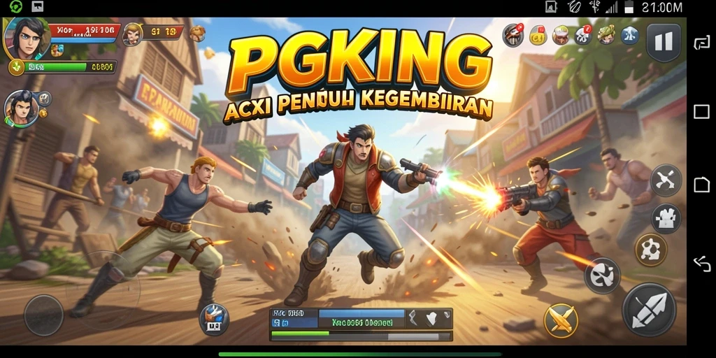 Screenshot PGKING menunjukkan aksi seru dan grafis memukau.