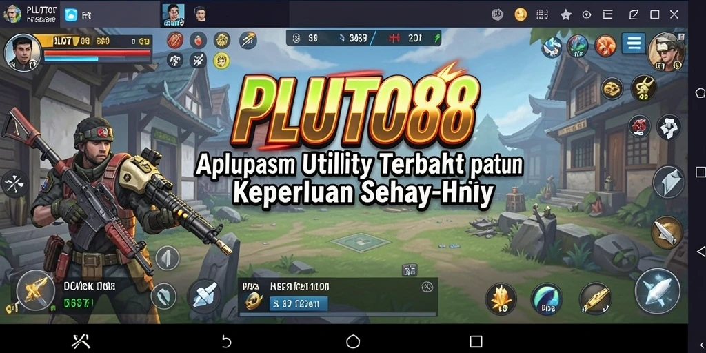 Screenshot utama PLUTO88 menampilkan antarmuka aplikasi Utility yang user-friendly.