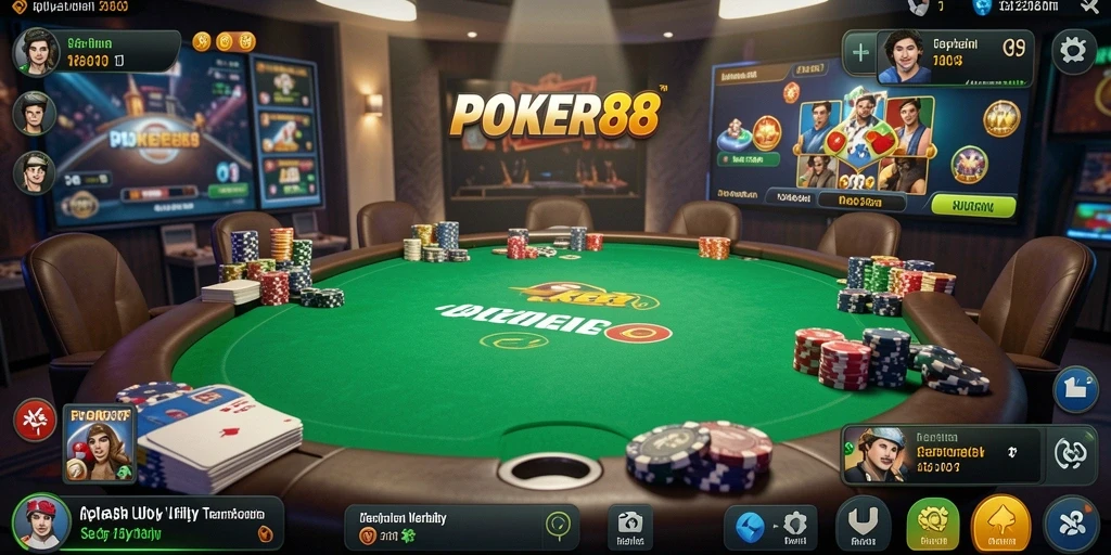 Screenshot utama POKER88 yang menunjukkan antarmuka pengguna yang intuitif.
