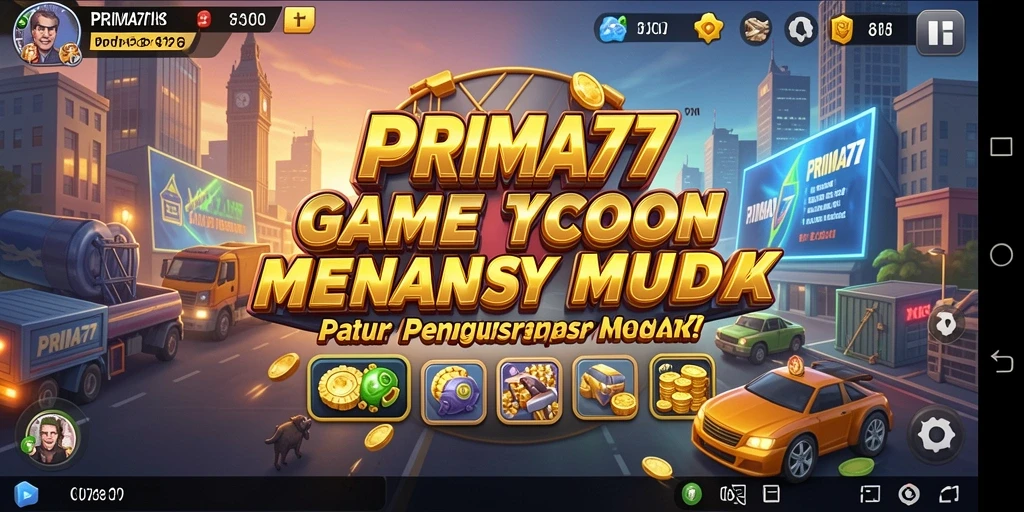 Tampilan screenshot gameplay Tycoon PRIMA77 yang menarik.