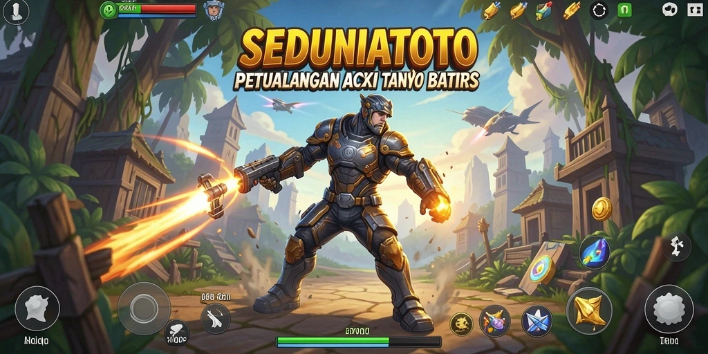 Screenshot menampilkan pertarungan aksi intens dalam SEDUNIATOTO.