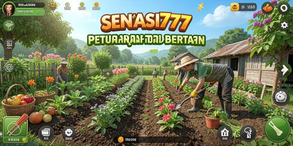 Screenshot gameplay Farming dengan aktivitas berkebun di SENSASI777.