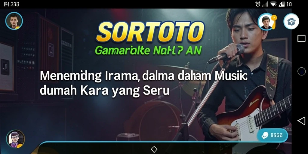 Screenshot gameplay SORTOTO menunjukkan pemain menikmati irama musik.