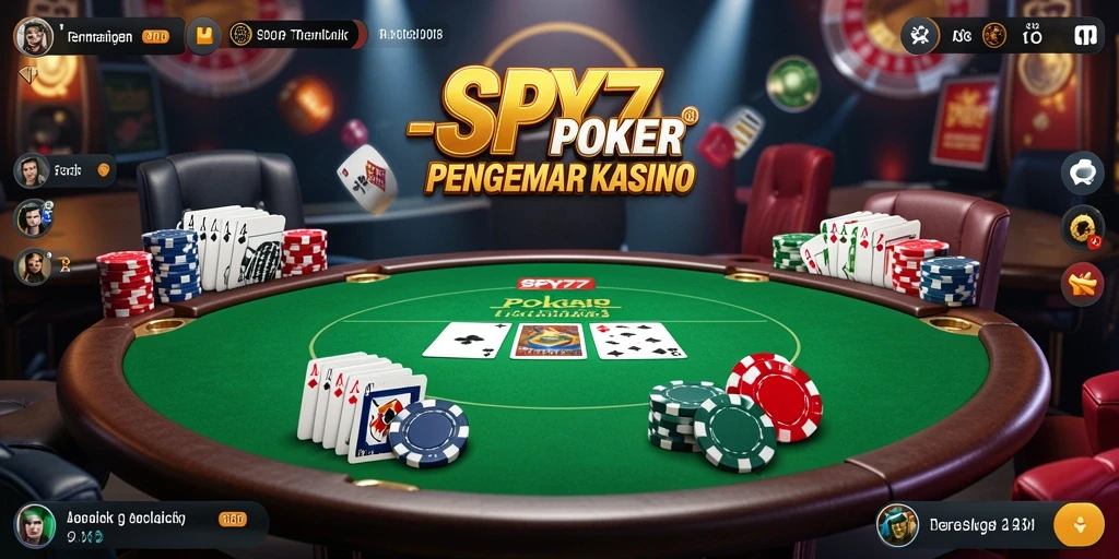 Gameplay SPY77 menampilkan suasana poker yang menyenangkan dan kompetitif.