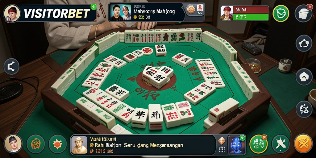Tampilan gameplay seru dan mendalam dari VISITORBET dalam permainan Mahjong.