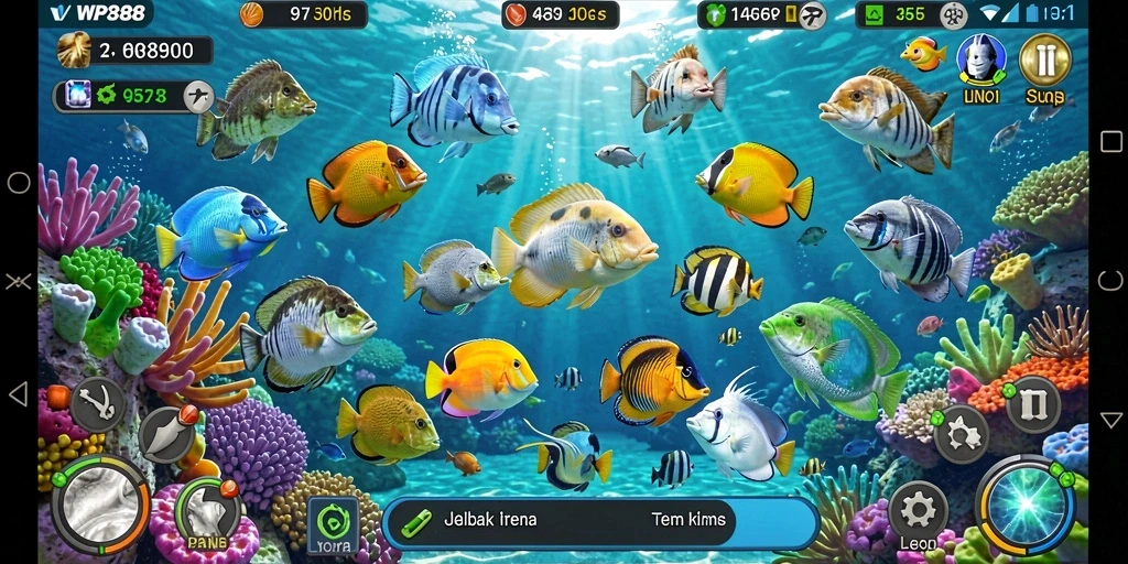 Tampilan menakjubkan dari gameplay Tembak Ikan di WP888.