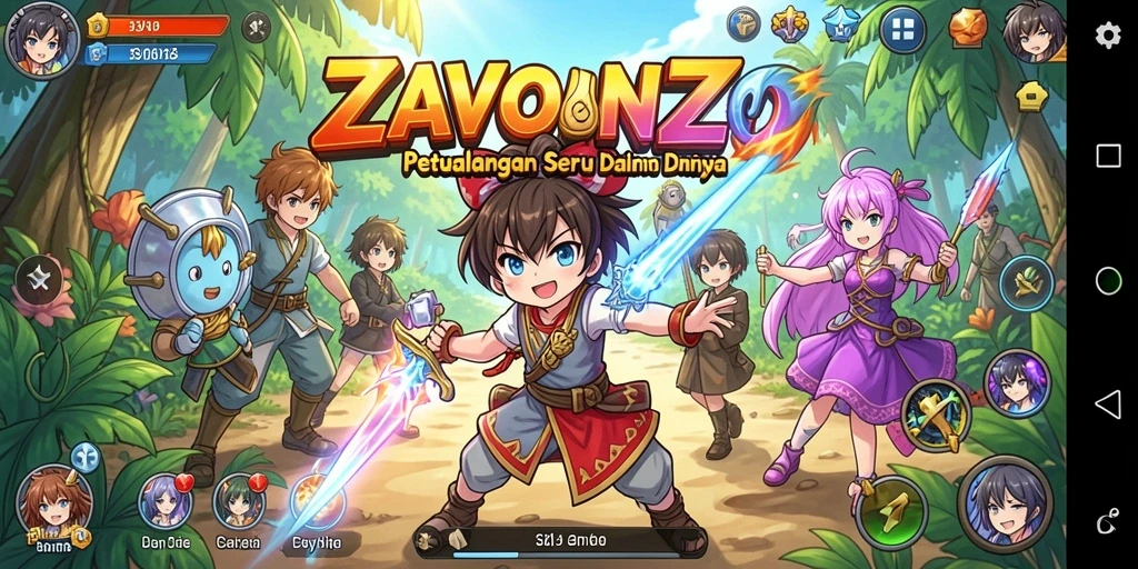 Tampilan aksi mendebarkan dalam gameplay ZAVONZO.